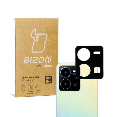 Szkło na aparat Bizon Glass Silk Lens dla Vivo Y22s / Y35, 2 sztuki