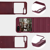 Pancerne etui Bizon Case Tur do Galaxy Z Flip7 FE / Z Flip6, burgundowe