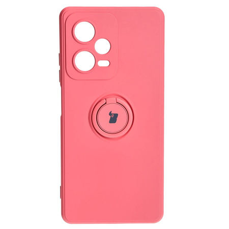 Etui Bizon Case Silicone Ring Sq do Xiaomi Redmi Note 12 Pro Plus 5G, brudny róż