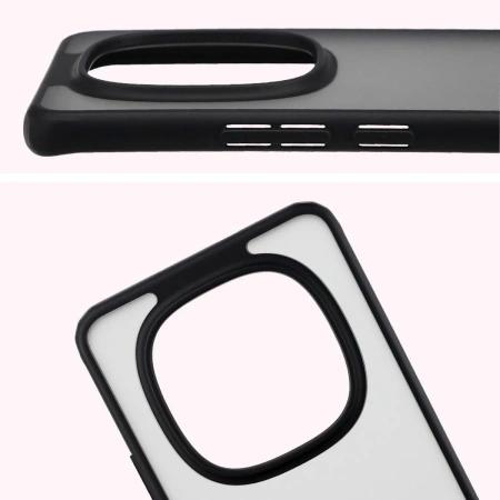 Etui Bizon Case Angelo do Xiaomi Redmi Note 15 / POCO M8 5G, przydymione z czarną ramką