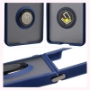 Etui z uchwytem na palec Bizon Case Hybrid Ring do Galaxy Z Flip7, przydymione z ciemnoniebieską ramką
