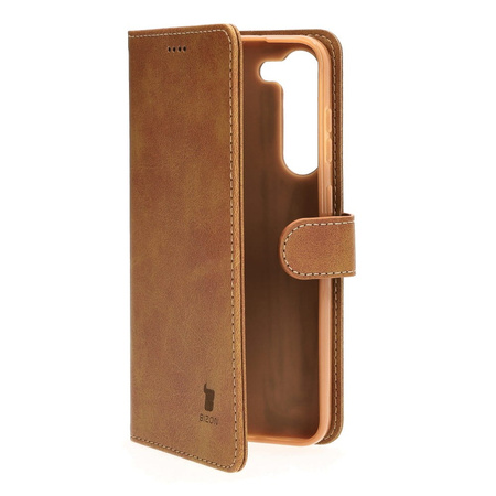 Etui Bizon Case Wallet do Galaxy S23 Plus, jasnobrązowe