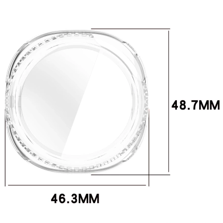 Etui ze szkłem do zegarka Bizon Case+Glass Watch do Samsung Galaxy Watch 8 Classic 46 mm, przezroczyste