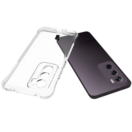 Elastyczne etui + 2x folia na ekran Bizon Case Clear Pack do Oppo Reno12, przezroczyste