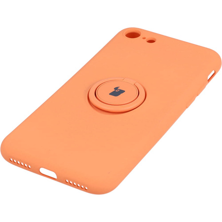 Etui Bizon Case Silicone Ring do iPhone SE 2022/2020, 8/7, pomarańczowe