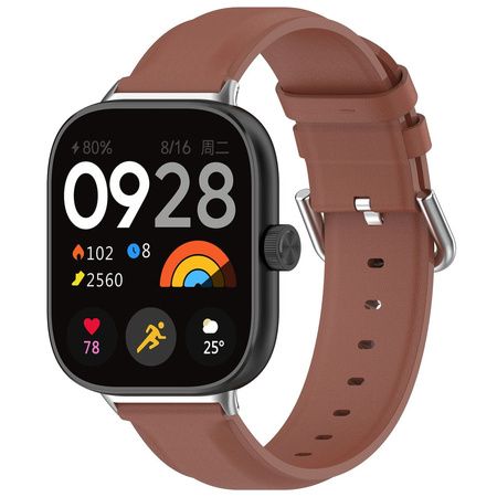 Pasek Bizon Strap Watch Casual do Xiaomi Redmi Watch 4/Xiaomi Band 8 Pro, brązowy