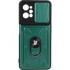 Etui Bizon Case Camshield Card Slot Ring do Realme C31, zielone
