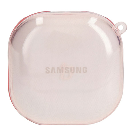 Etui Bizon Case Headphone Clear do Galaxy Buds Live / Pro / Buds2 / Buds2 Pro / Buds FE, przezroczysto-różowe