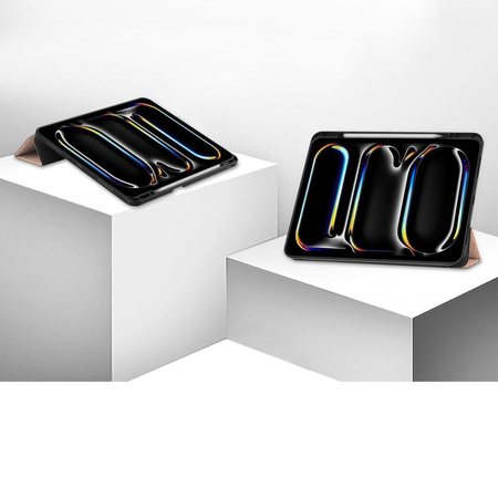 Etui Bizon Case Tab Lizard do iPad Pro 13" 2025 / 2024, różowozłote