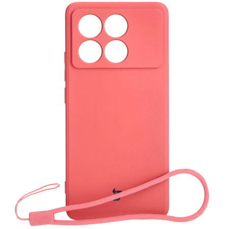 Etui Bizon Case Silicone Sq do Xiaomi Poco X6 Pro, brudny róż