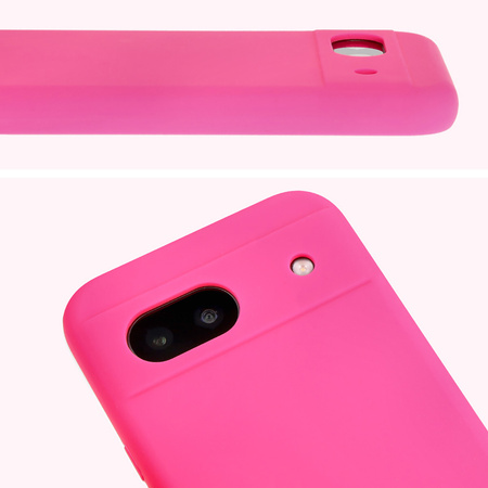 Silikonowe etui Bizon Soft Case do Google Pixel 8a, neonowo-różowe