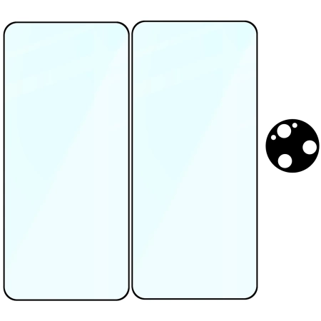 2x Szkło + szybka na aparat Bizon Edge 2 Pack do Xiaomi Poco F7 Ultra