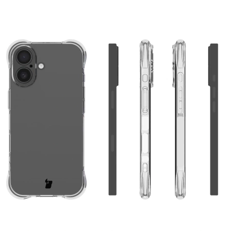 Elastyczne etui + 2x szkło hartowane Bizon Case Clear Pack do iPhone 17