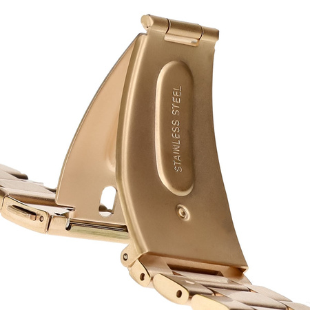 Pasek ze stali nierdzewnej Bizon Strap Watch Aura do  Xiaomi Redmi Watch 5/4 / Smart Band 9/8 Pro, różowozłoty