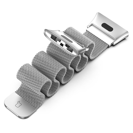 Pasek Bizon Strap Watch Chain do Xiaomi Redmi Watch 3, srebrny