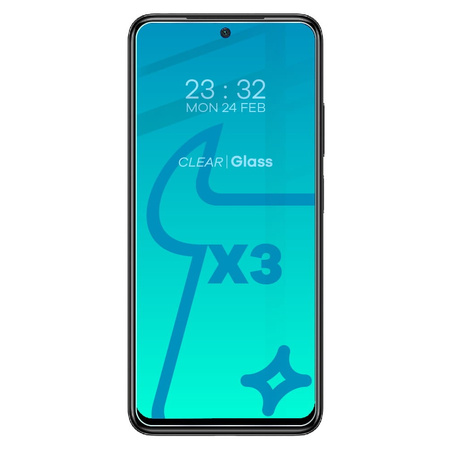 Szkło hartowane Bizon Glass Clear - 3 szt. + obiektyw, Xiaomi Poco M4 Pro 4G