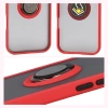 Etui z uchwytem na palec Bizon Case Hybrid Ring do iPhone Air, przydymione z czerwoną ramką