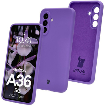 Silikonowe etui Bizon Soft Case do Galaxy A36 5G, fioletowe
