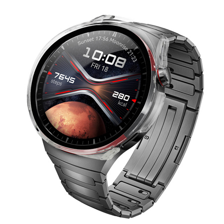 Etui ze szkłem do zegarka Bizon Case+Glass Watch do Huawei Watch 4 Pro Space Edition, przezroczyste