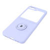 Etui Bizon Case Silicone Ring Sq do Galaxy Z Flip5, jasnofioletowe