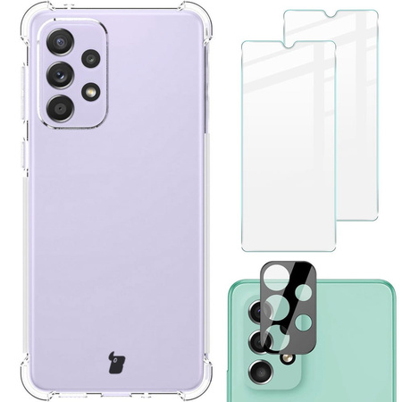 Etui + 2x szkło + obiektyw Bizon Case Clear Pack do Galaxy A33 5G, przezroczyste