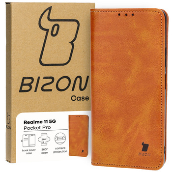 Etui z klapką Bizon Case Pocket Pro do Realme 11 5G, brązowe
