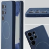 Silikonowe etui z pierścieniem magnetycznym Bizon Soft Case Magnetic do Galaxy S25 Ultra, granatowe