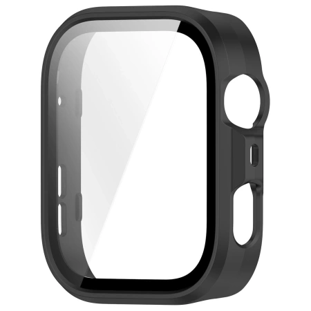 Etui ze szkłem do zegarka Bizon Case+Glass Watch do Huawei Watch Fit 4 Pro, czarne matowe