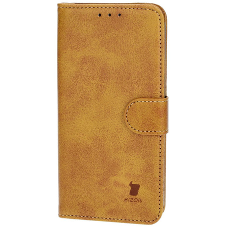 Etui z klapką Bizon Case Pocket do iPhone 15, brązowe