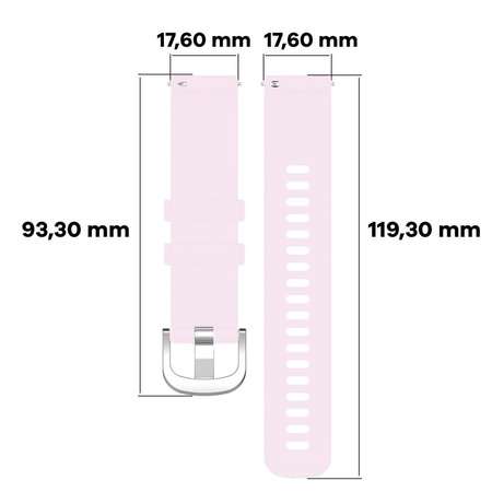Pasek silikonowy do smartwatcha, Bizon Strap Watch Silicone Pro T, Quick Release 18 mm, pudrowy róż