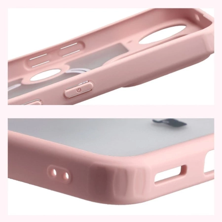 Etui z pierścieniem magnetycznym Bizon Case MatteO do Nothing Phone (3), przydymione-jasnoróżowe