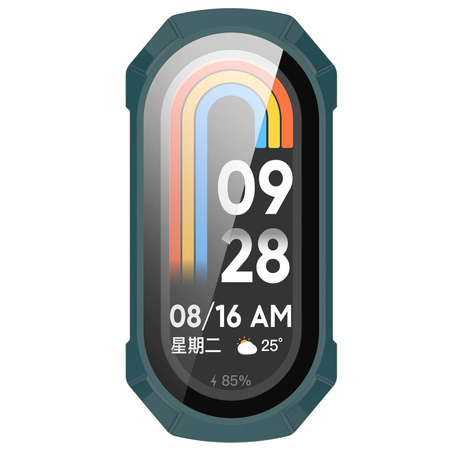 Etui ze szkłem do zegarka Bizon Case+Glass Watch do Xiaomi Smart Band 9, zielone