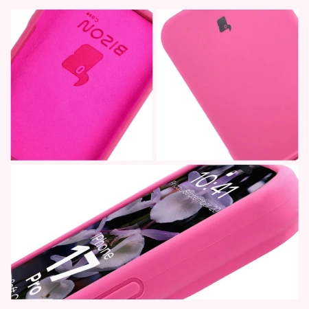 Silikonowe etui Bizon Soft Case do iPhone 17 Pro, fuksja