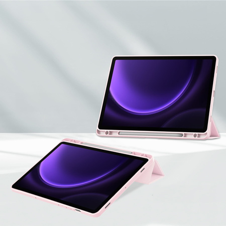 Etui Bizon Case Tab Clear Matt do Galaxy Tab S10 FE / S9 / S9 FE, jasnoróżowe