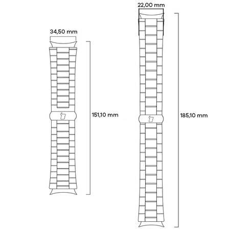 Pasek ze stali nierdzewnej Bizon Strap Watch Aura do Apple Watch 44/45/46/49 mm, różowozłoty