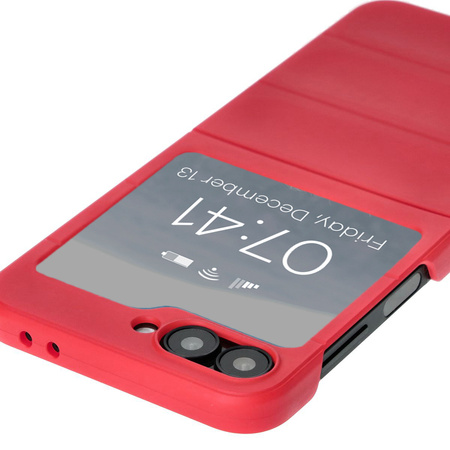 Pancerne etui Bizon Case Tur do Galaxy Z Flip7 FE / Z Flip6, czerwone