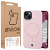 Silikonowe etui z pierścieniem magnetycznym Bizon Soft Case Magnetic do iPhone 14/13, jasnoróżowe