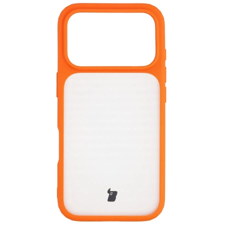 Etui Bizon Case Angelo do iPhone 17 Pro, półprzezroczyste z pomarańczową ramką
