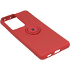 Etui Bizon Case Silicone Ring do Galaxy S21 Ultra, ciemny róż