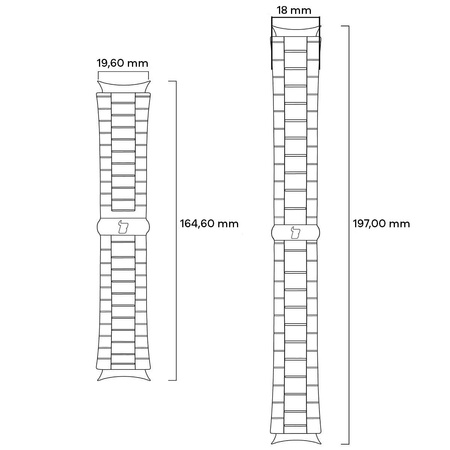 Pasek ze stali nierdzewnej do smartwatcha, Bizon Strap Watch Aura, QuickFit 20 mm, złoty