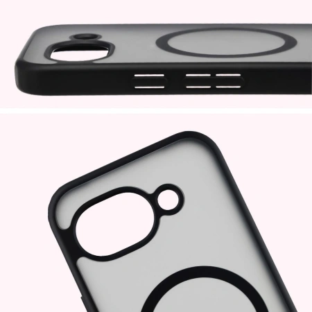 Etui z pierścieniem magnetycznym Bizon Case MatteO do Google Pixel 10a, przydymione-czarne
