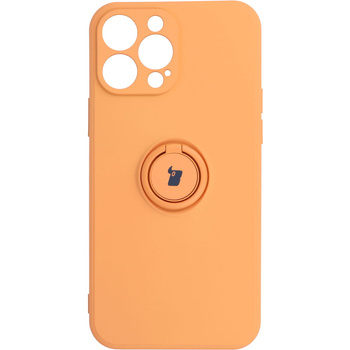 Etui Bizon Case Silicone Ring do iPhone 13 Pro Max, pomarańczowe