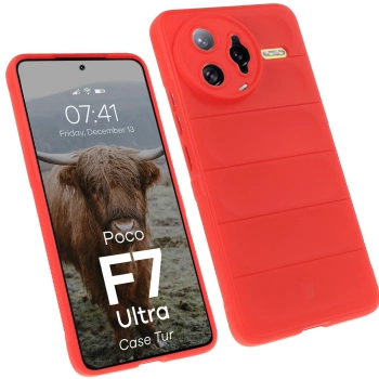 Pancerne etui Bizon Case Tur do Xiaomi Poco F7 Ultra, czerwone