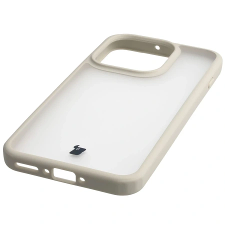 Etui Bizon Case Angelo do Oppo Find X9, półprzezroczyste z beżową ramką