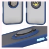 Etui z uchwytem na palec Bizon Case Hybrid Ring do iPhone Air, przydymione z granatową ramką