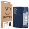 Silikonowe etui z pierścieniem magnetycznym Bizon Soft Case Magnetic do Galaxy S24 Plus, granatowe