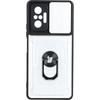 Etui Bizon Case Camshield Card Slot Ring do Redmi Note 10 Pro, białe