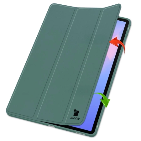 Etui z klapką Bizon Case Tab Lizard do Galaxy Tab S10 FE Plus, ciemnozielone