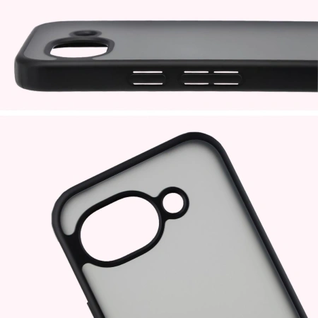 Etui Bizon Case Angelo do Google Pixel 10a, przydymione z czarną ramką