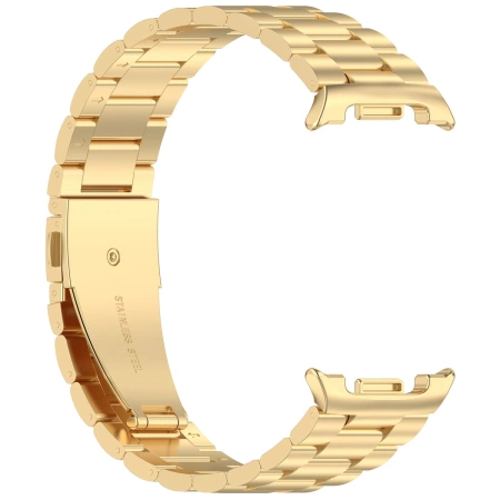 Pasek ze stali nierdzewnej Bizon Strap Watch Aura do Samsung Galaxy Watch 8 40 mm / 44 mm / 8 Classic 46 mm, złoty